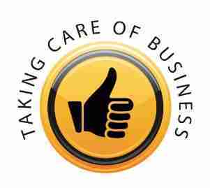 Taking Care of Business White Logo